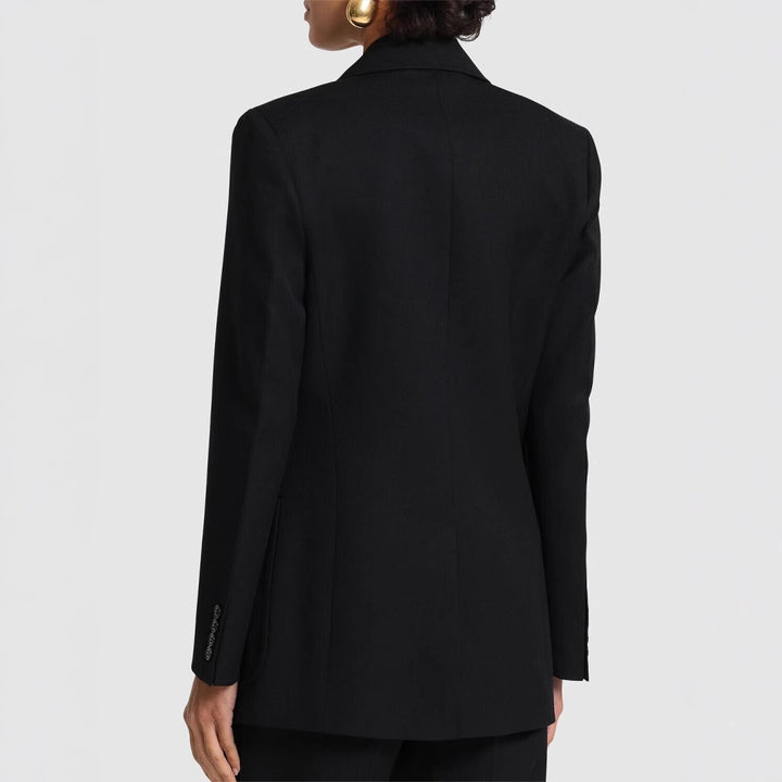 Damen Zweiteiliges Hosenanzug-Set im präzisen Tailoring mit weitem Schlag und schmaler Schulter Echoarchiv