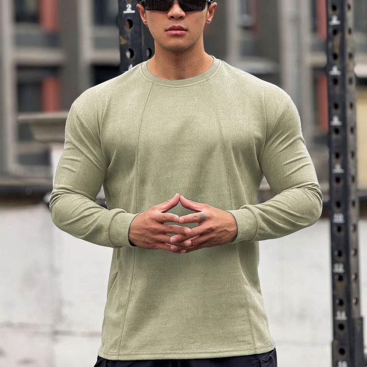Herren Langarm Sportshirt mit nahtloser Verarbeitung und körperbetontem Schnitt Echoarchiv