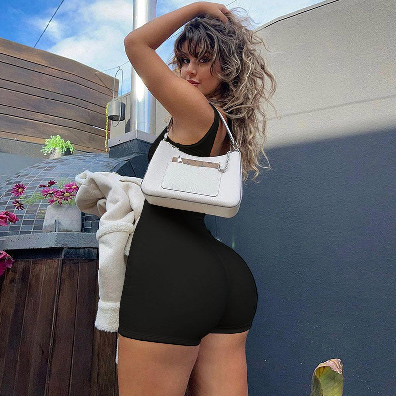 Damen Figurbetonter Overall mit Spaghettiträgern und elegantem Schnitt Echo Archiv