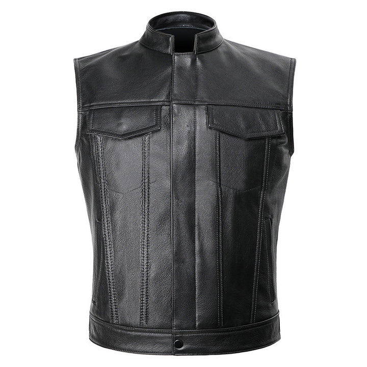 Herren Motorrad-Lederweste mit praktischen Taschen und modernem Design Echoarchiv