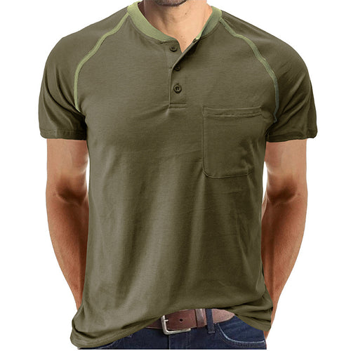 Herren Kurzarmshirt mit modischen Kontrastdetails Echoarchiv