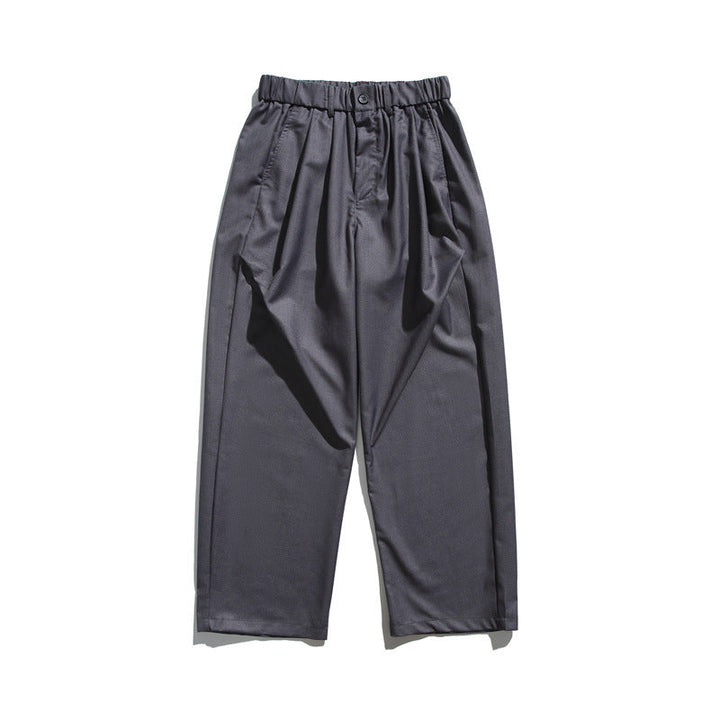 Herren Locker geschnittene Bundfalten-Cropped-Hose mit elastischem Bund und Bügelfalte Echoarchiv