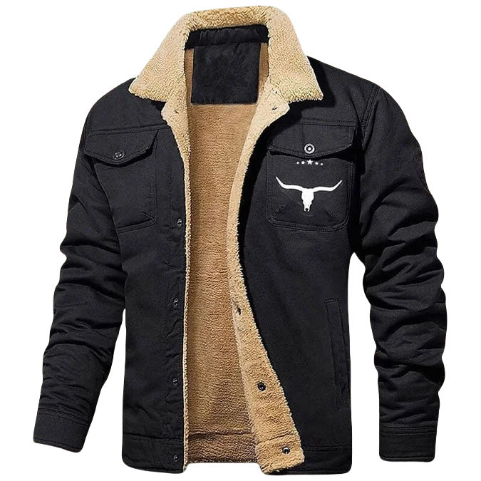 Herren Sherpa-gefütterte Canvas-Arbeiterjacke mit Brusttaschen Echoarchiv