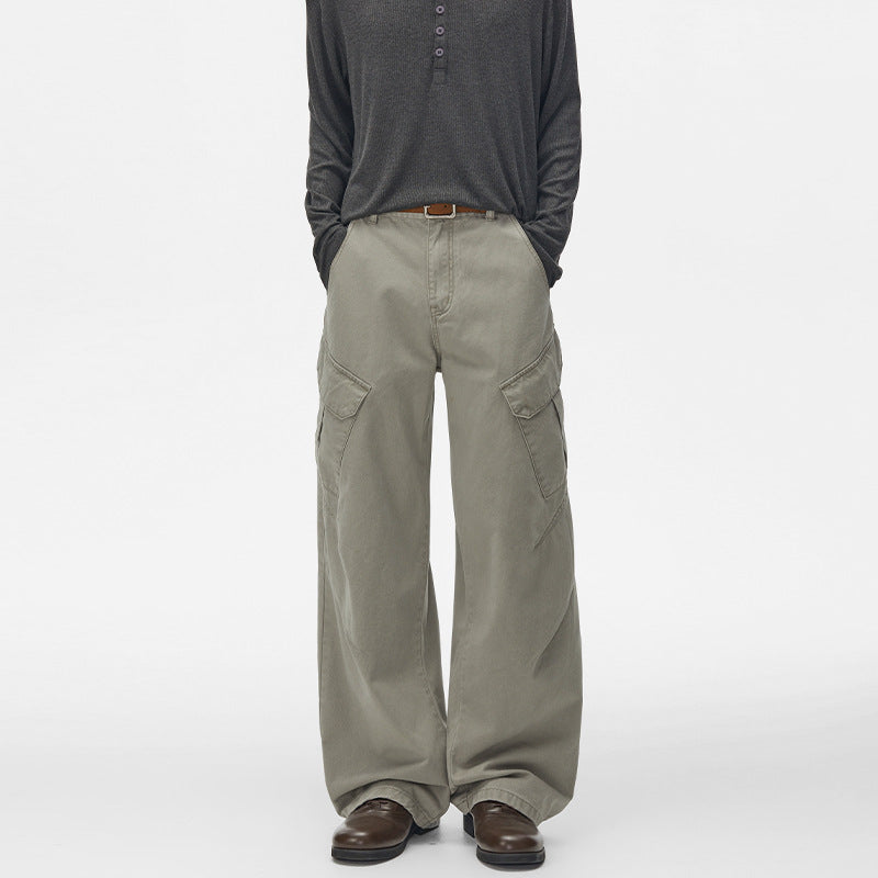 Herren Ultraweite Cargo-Twillhose mit hoher Bundlinie, Oversized-Bein und aufgesetzten Klappentaschen Echo Archiv