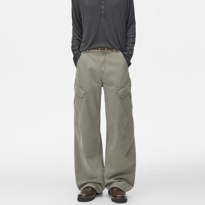 Herren Ultraweite Cargo-Twillhose mit hoher Bundlinie, Oversized-Bein und aufgesetzten Klappentaschen Echo Archiv