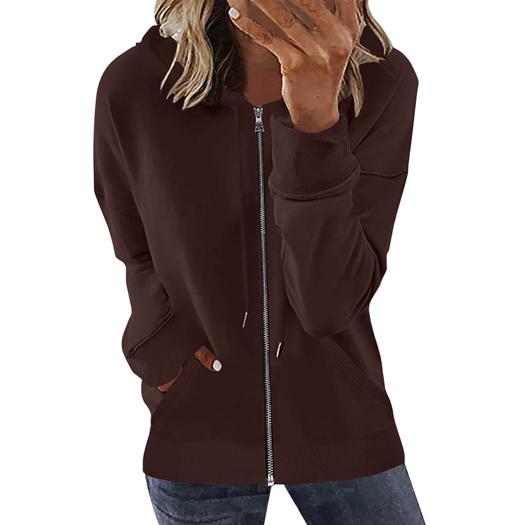 Damen nan Kapuzenjacke mit durchgehendem Reißverschluss, Kängurutaschen und elastischen Bündchen Echo Archiv