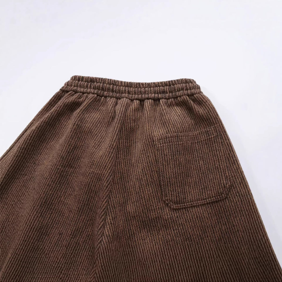 Damen Weitgeschnittene Cord-Hose mit elastischem Bund Echoarchiv