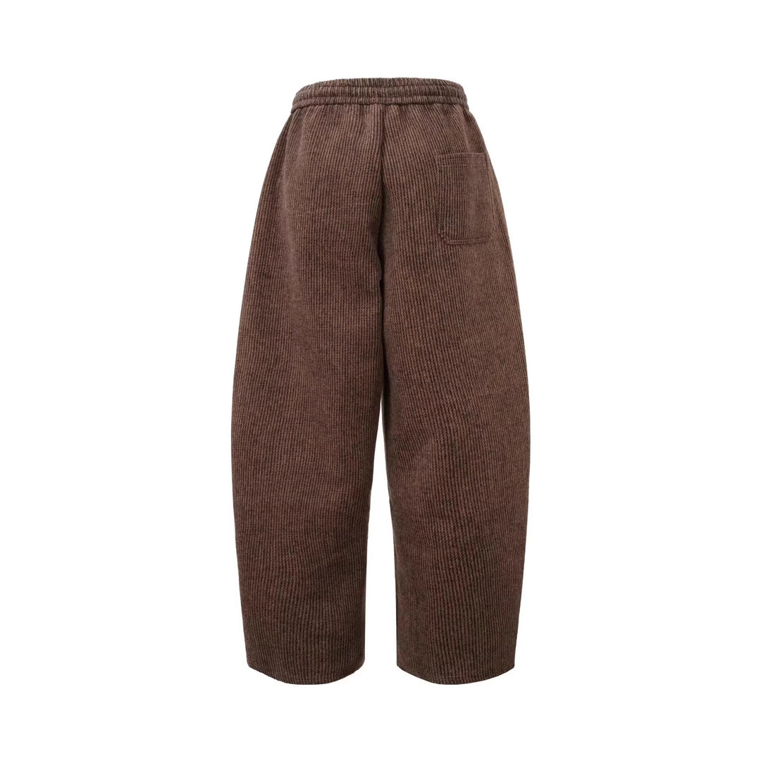 Damen Weitgeschnittene Cord-Hose mit elastischem Bund Echoarchiv