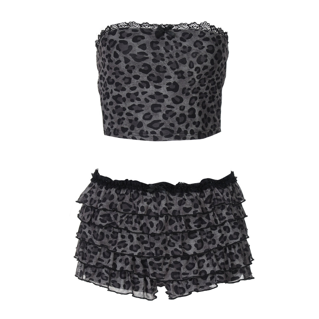 Damen Set aus luftiger Crop-Top und fransigen Shorts Echo Archiv