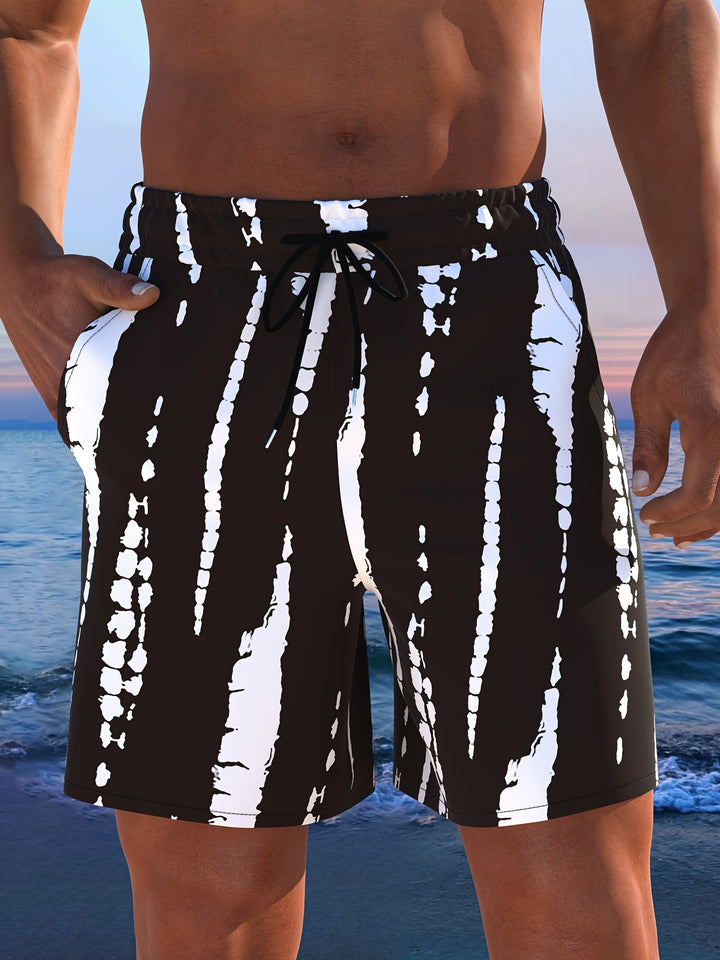 Herren Badeshorts mit modernem Streifen-Design und elastischem Bund Echo Archiv