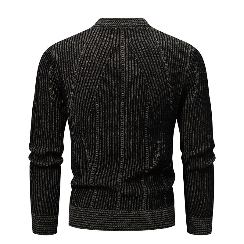 Herren elegante Strickjacke mit V-Ausschnitt und feinem Kabelmuster Echoarchiv