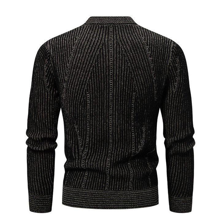 Herren elegante Strickjacke mit V-Ausschnitt und feinem Kabelmuster Echoarchiv