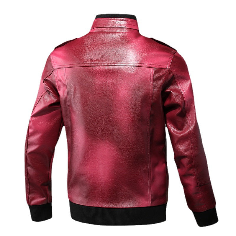 HerrenModische Lederjacke mit praktischen Taschen Echo Archiv