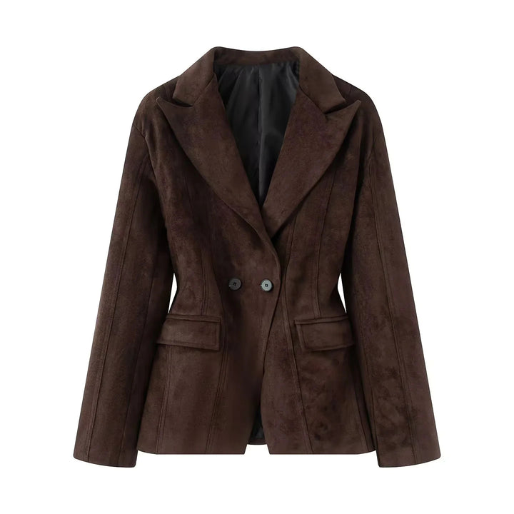 Damen nan taillierter Velours‑Optik Blazer mit Wiener Nähten und Pattentaschen Echo Archiv
