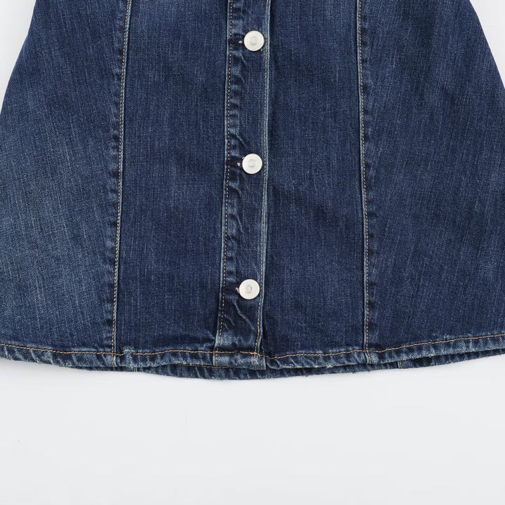 Damen Geradliniges Denim-Hemdkleid mit durchgehender Knopfleiste und Brusttaschen Echoarchiv