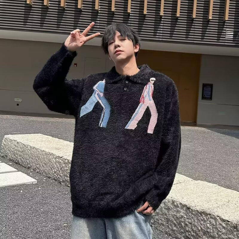 Herren Modischer Strickpullover mit grafischen Akzenten Echoarchiv
