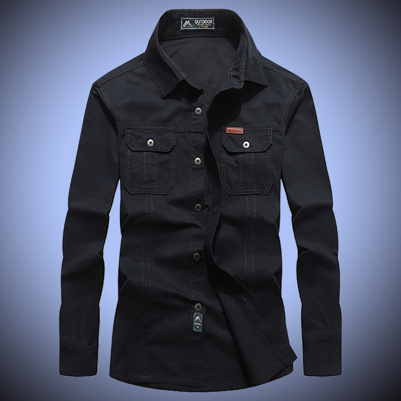 Herren Canvas-Overshirt mit Brustklappen und robustem Baumwollmix – Taviero