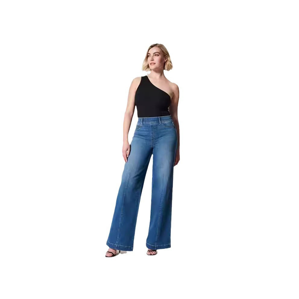 Damen weite High-Waist Jeans mit eleganter Schnittführung und markanten Nahtdetails Echo Archiv