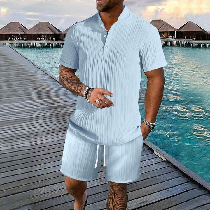 Herren Kurzarm Hemd und Shorts Set Echoarchiv