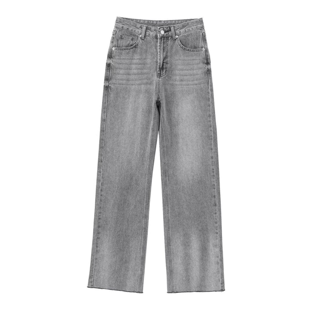 Damen hochtaillierte Wide-Leg-Jeans mit weitem Bein und Vintage-Waschung Echo Archiv