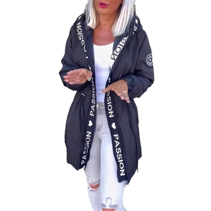 Damen nan Kapuzenparka mit Tunnelzugtaillierung und Logoband-Reißverschluss Echo Archiv