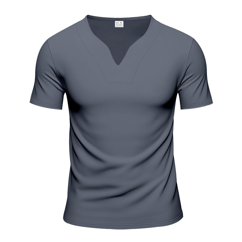 Herren kurzärmliges T-Shirt mit V-Ausschnitt und atmungsaktivem Stoff Echoarchiv