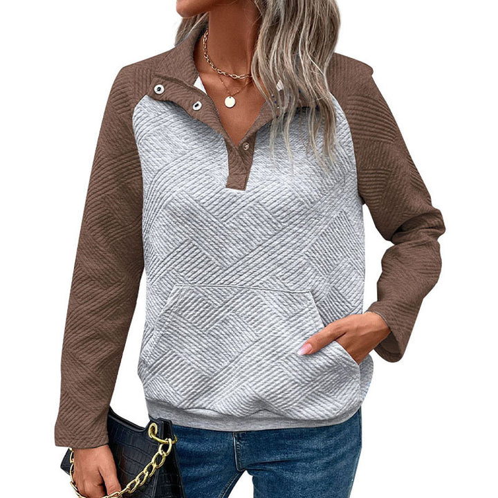 Damen Modischer Sweatshirt mit abnehmbarem Kragen Echo Archiv