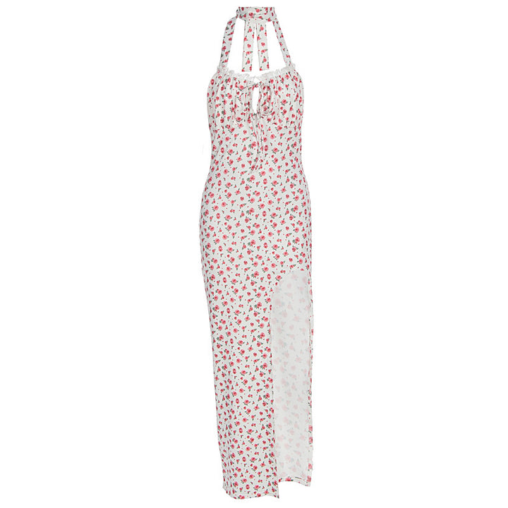Damen Maxikleid mit floralem Muster, Neckholder und asymmetrischem Saum Echo Archiv