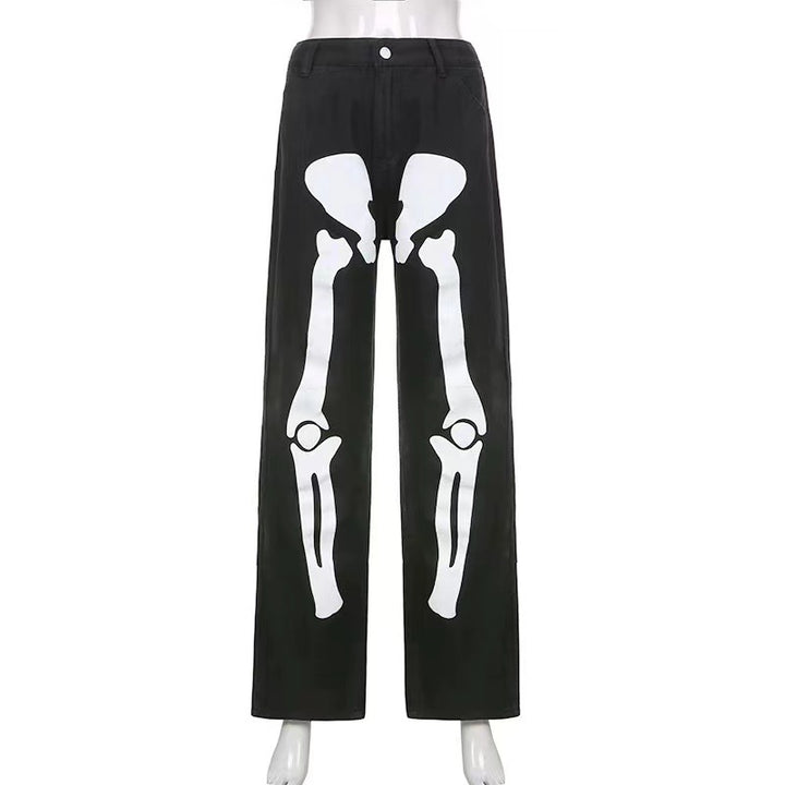 Damen lässige Cargo-Hose mit auffälligem Skelett-Design Echo Archiv