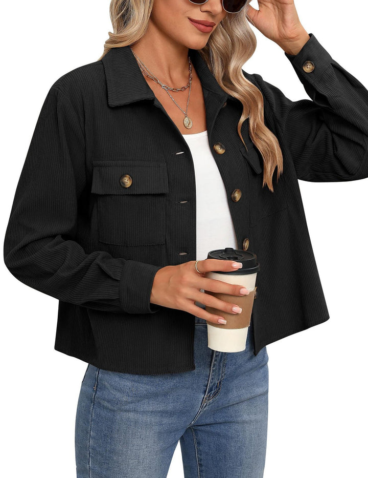 Damen Cordjacke mit zwei Brusttaschen Echoarchiv