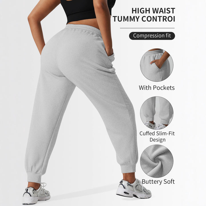 Damen High-Waist Shaping-Jogpant aus Rippfleece mit Taschen echoarchiv-
