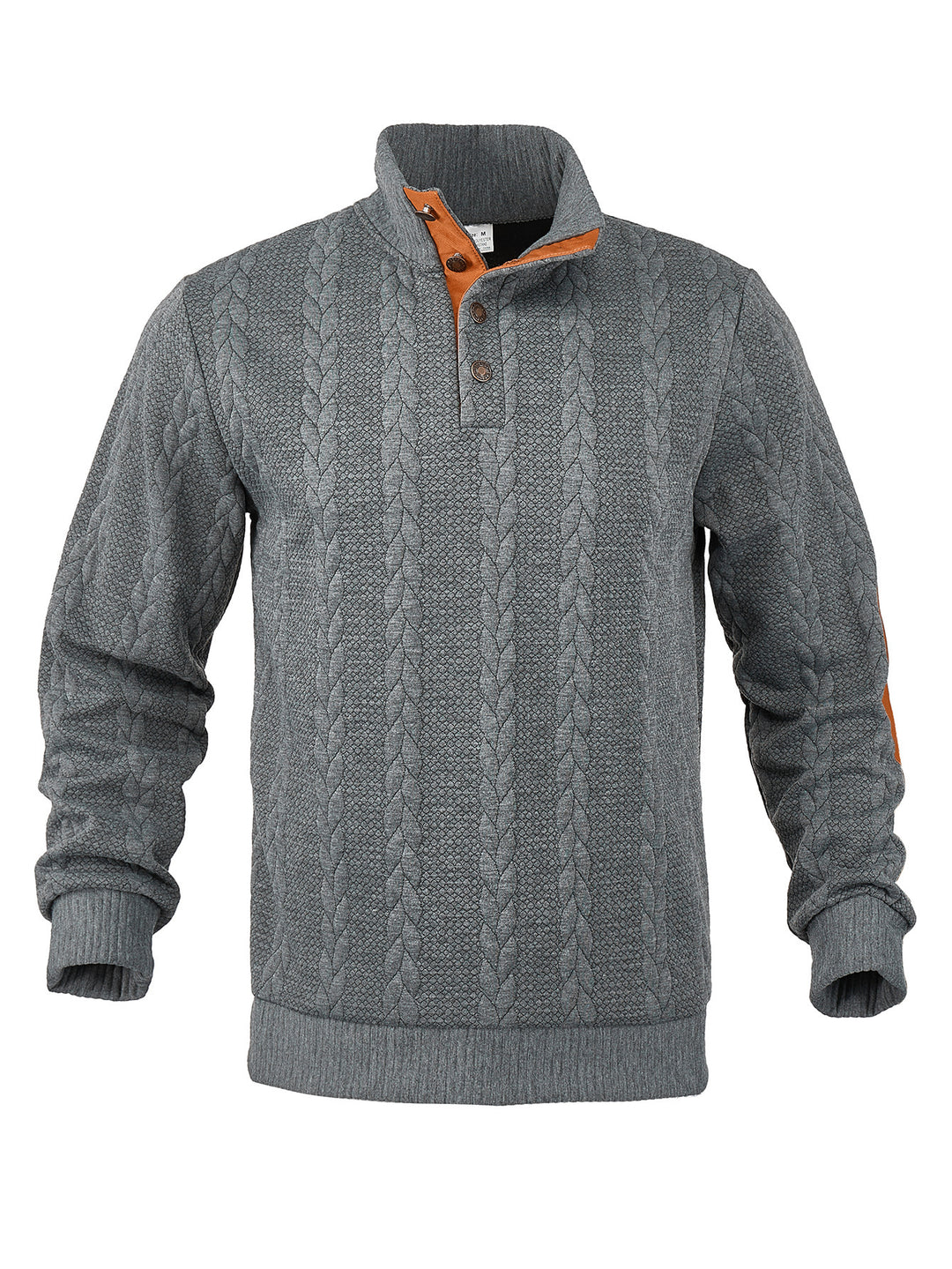 Herren Strickpullover mit hohem Kragen und strukturiertem Muster Echoarchiv