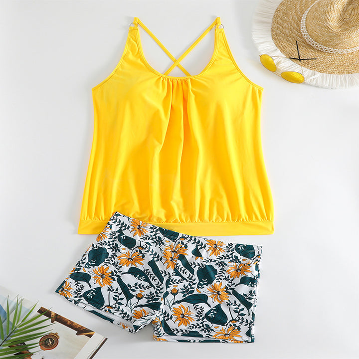 Damen Sportliches Tankini-Set mit floralem Hosen Design Echo Archiv