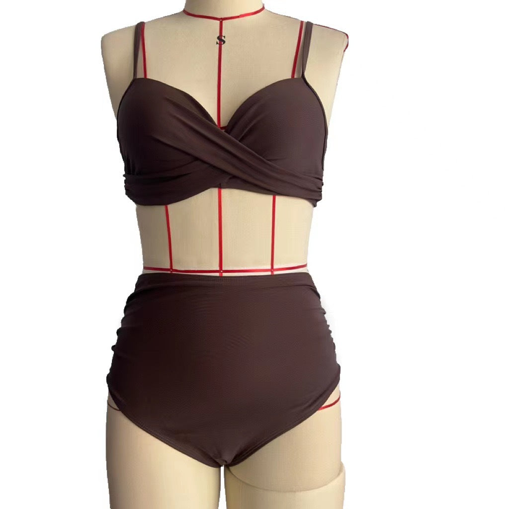 Damen High-Waist Bikini mit Leo-Muster Echo Archiv