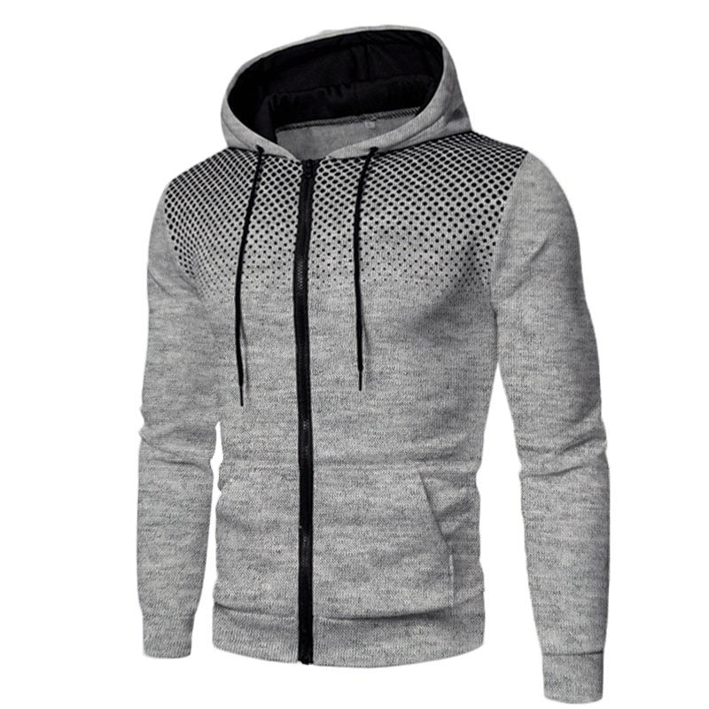 Herren sportlicher Kapuzenpullover mit durchgehendem Reißverschluss und atmungsaktiven Einsätzen Echoarchiv