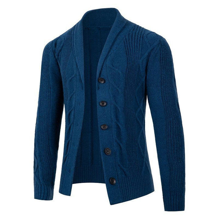 Herren Strickjacke mit modischem Zopfmuster und strukturierter Textur Echoarchiv