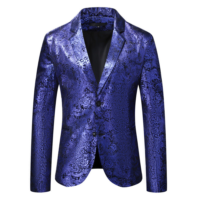 Herren eleganter Pailletten-Blazer mit modernem Leopardenmuster Echoarchiv