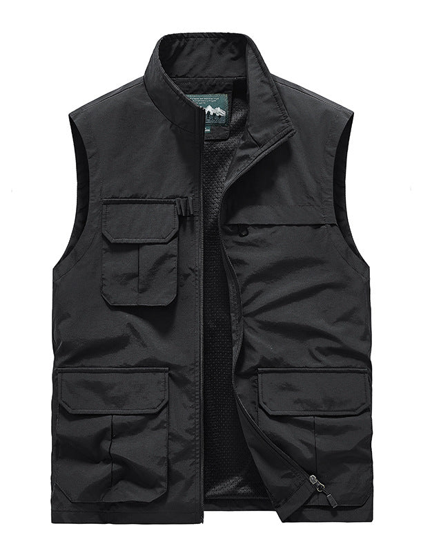 Herren Leichte Reise-Utility-Weste mit Mesh-Innenfutter und Mehrfachtaschen Echoarchiv