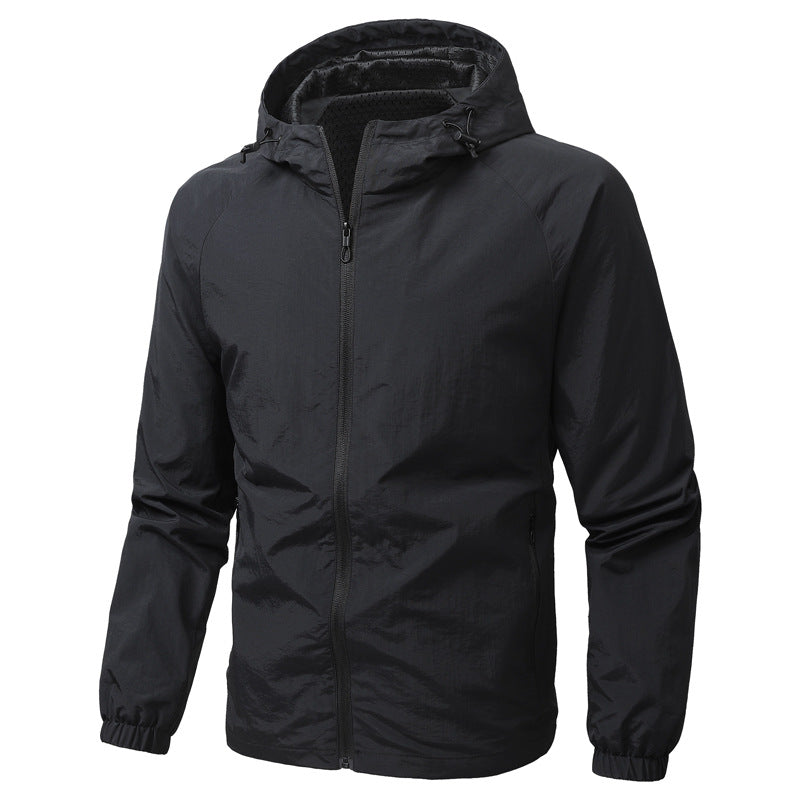 Herren Leichte Funktionsjacke mit verstellbarem Kapuzenkragen Echo Archiv