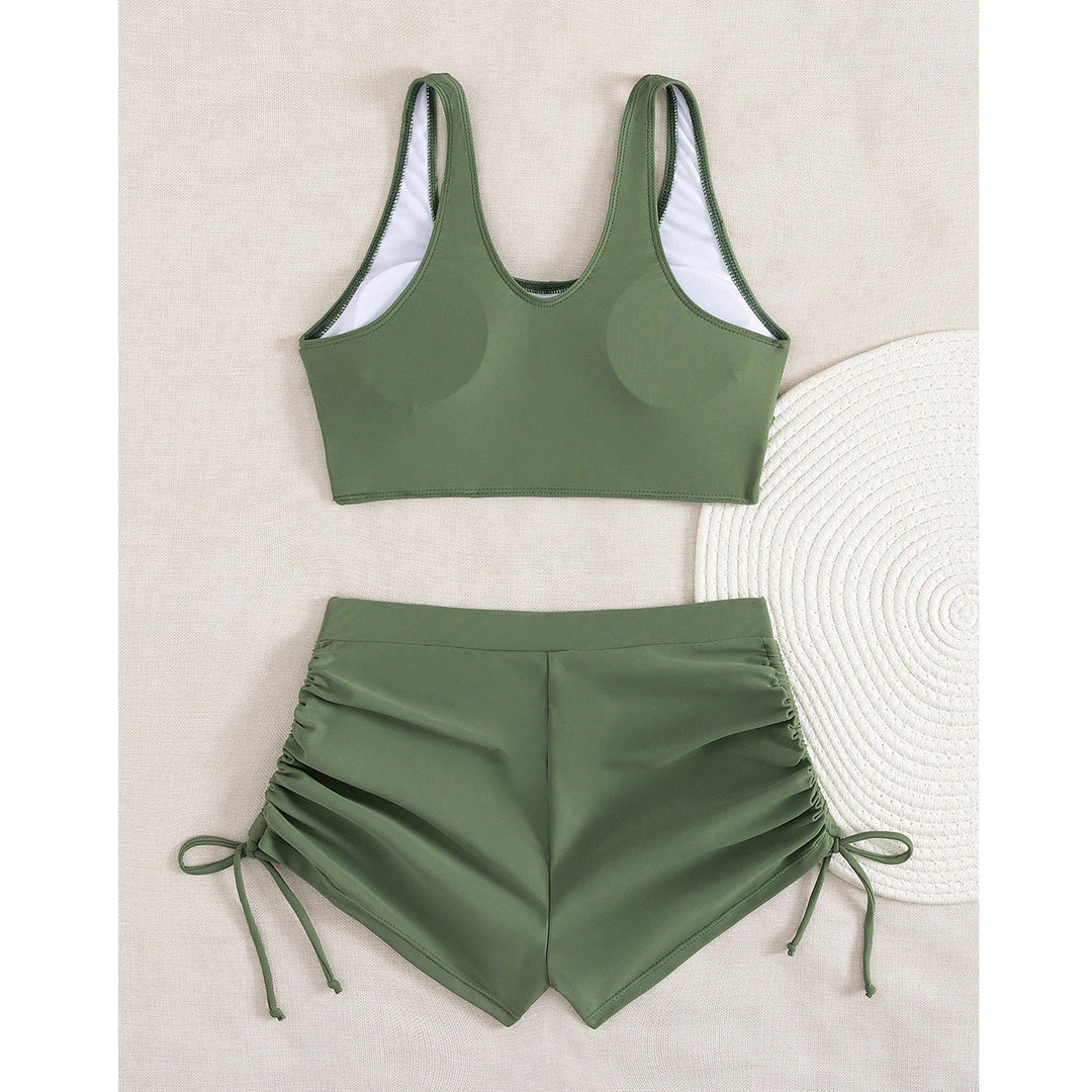 Damen Sportlicher Bikini mit gerafften Shorts Echo Archiv