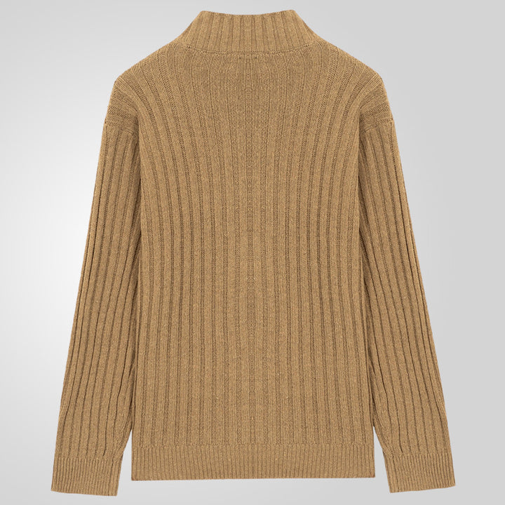 Herren Strickjacke mit klarem Rippenmuster und bequemem Stehkragen Echoarchiv