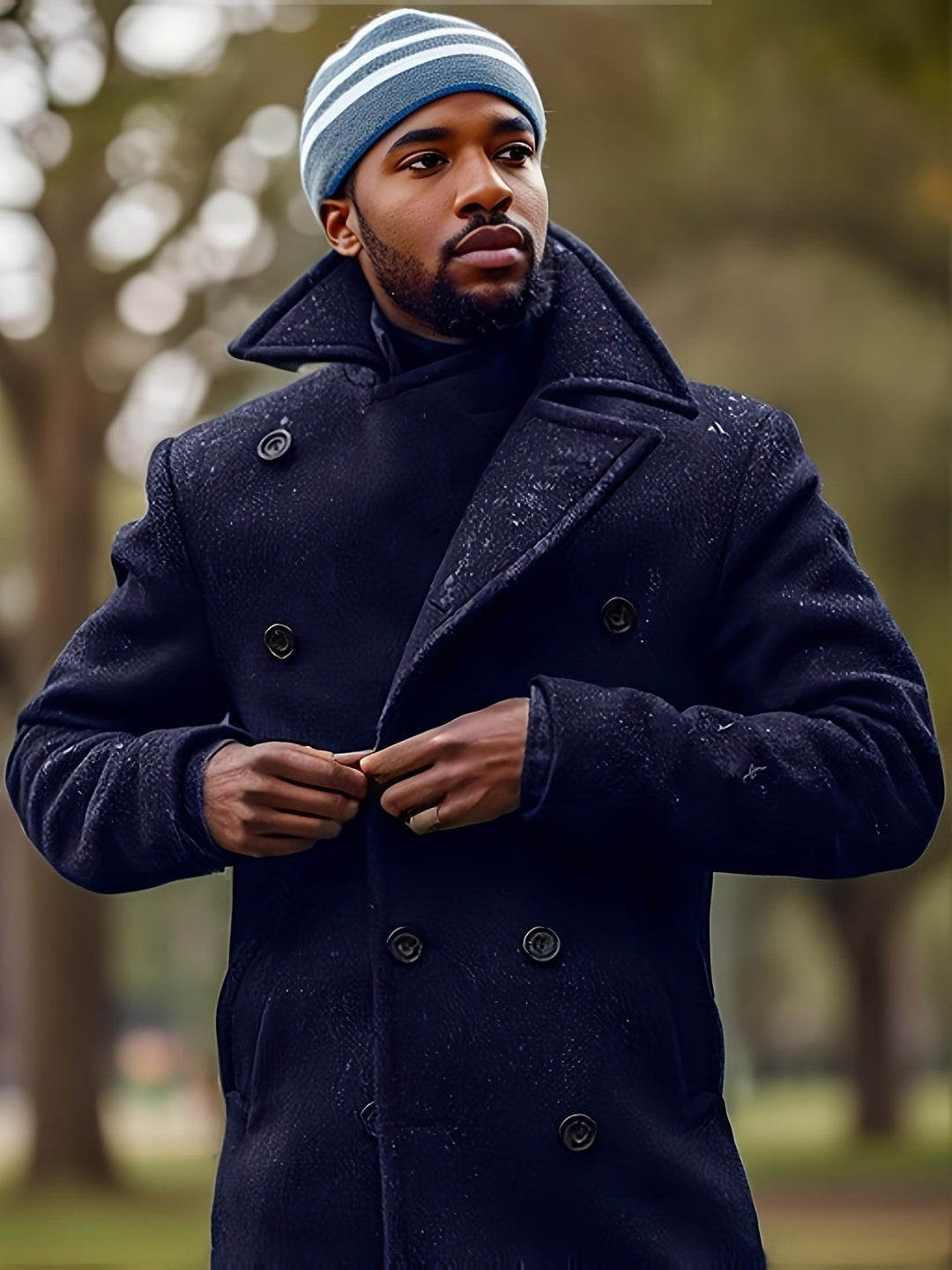 Herren eleganter Peacoat mit doppelt knöpfbarem Design Echoarchiv