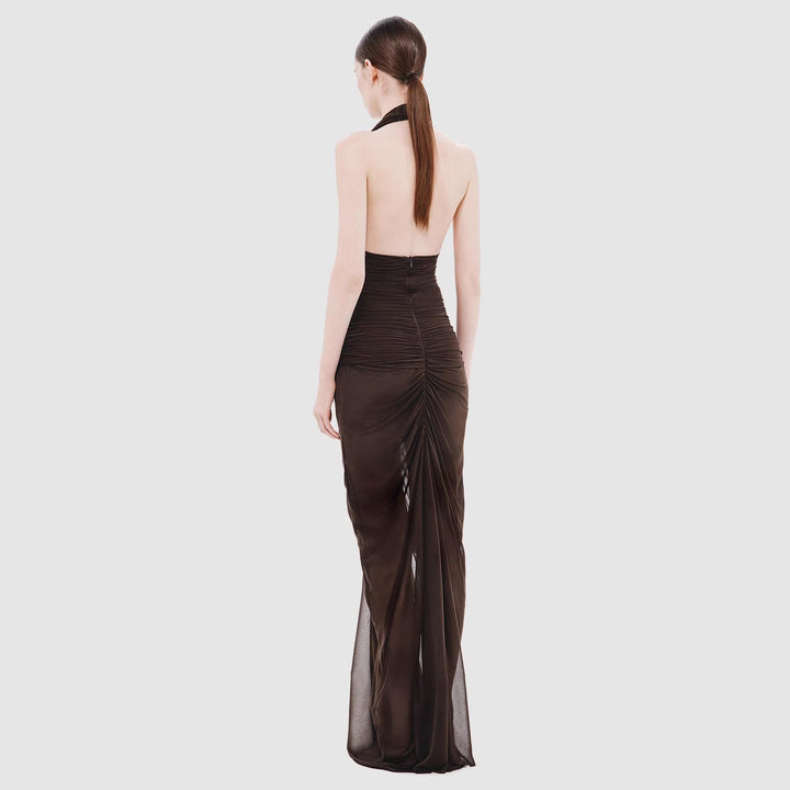 Damen elegantes trägerloses Abendkleid mit raffiniertem Drapé und tiefem Ausschnitt Echo Archiv