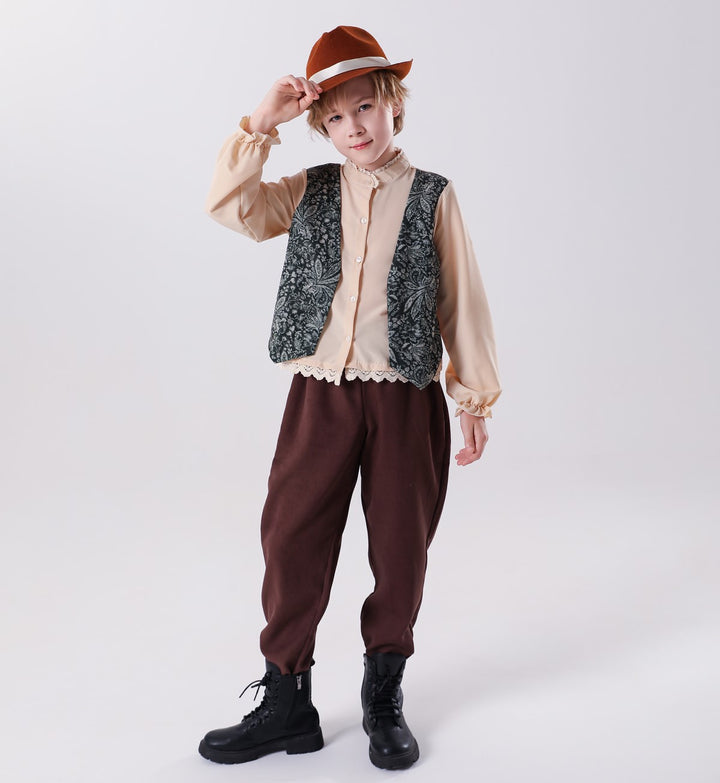 Unisex nan Kinderweste im Vintage Brokatstil mit floralem Jacquardmuster Echo Archiv