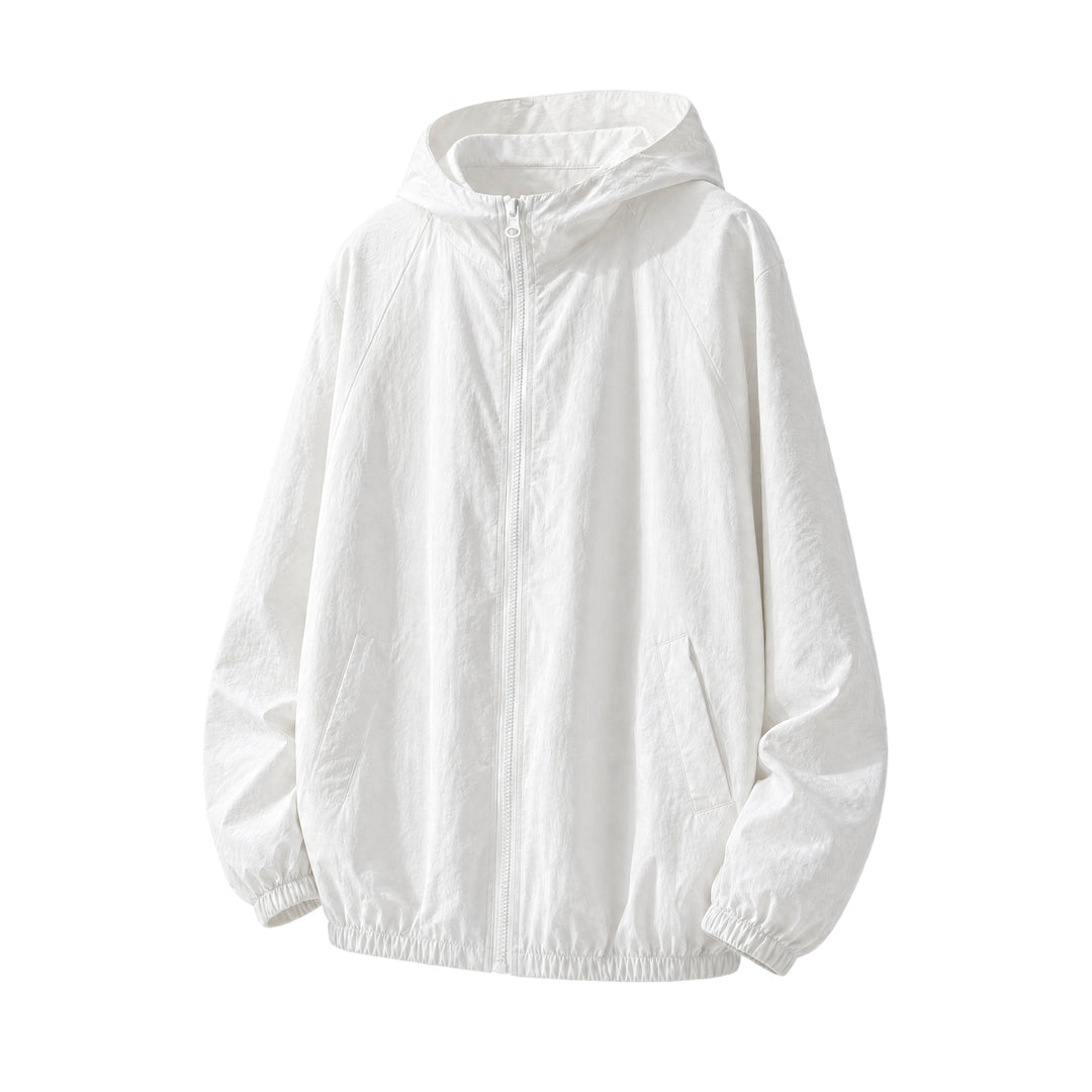 Herren Leichte Oversize-Windjacke mit Kapuze, elastischem Saum & Eingrifftaschen Echoarchiv