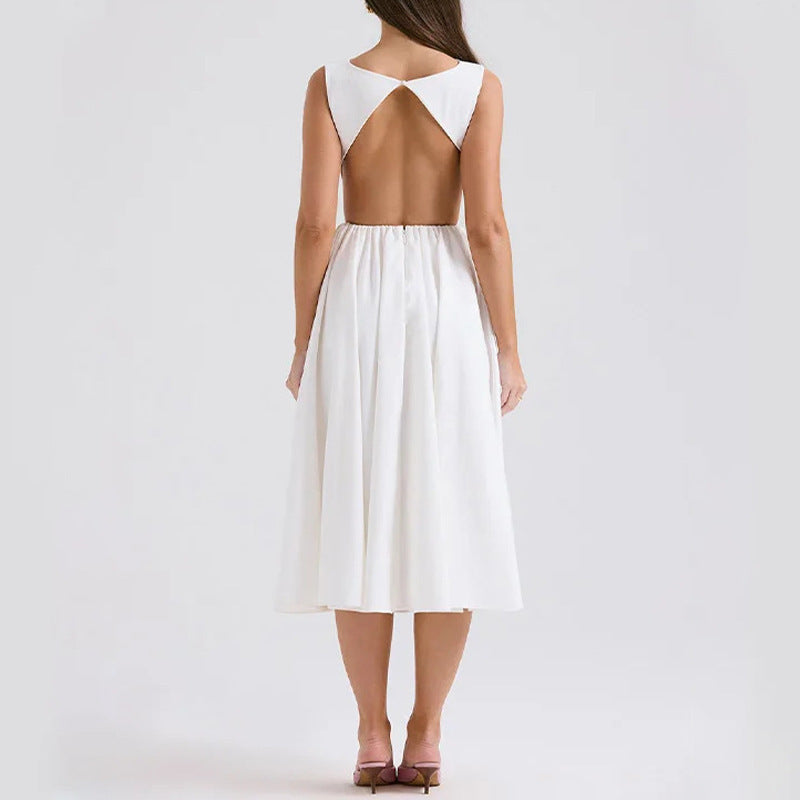 Damen Elegantes Midi-Kleid mit tailliertem Oberteil und schwingendem Rock Echo Archiv