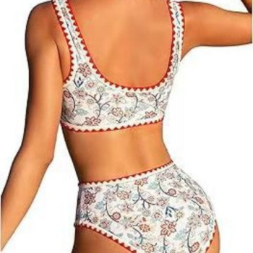 Damen Hochtailliertes Bikini-Set mit floralem Design Echo Archiv