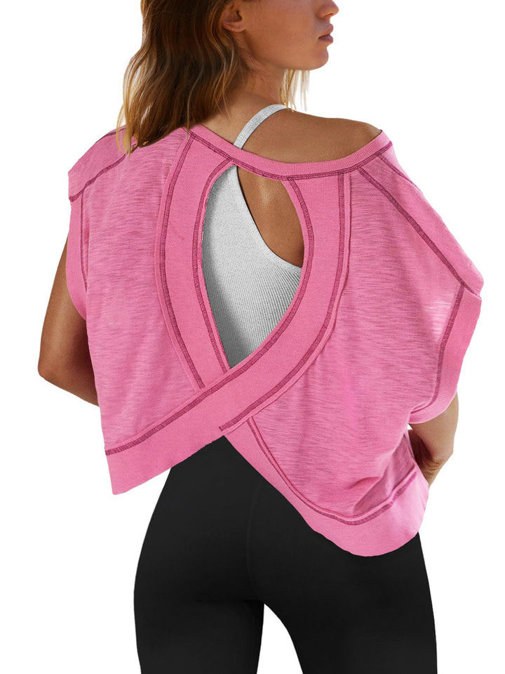 Damen modernes Cut-Out Oberteil Echo Archiv
