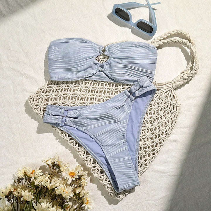 Damen Bandeau-Bikini-Set mit raffinierten Falten Echo Archiv