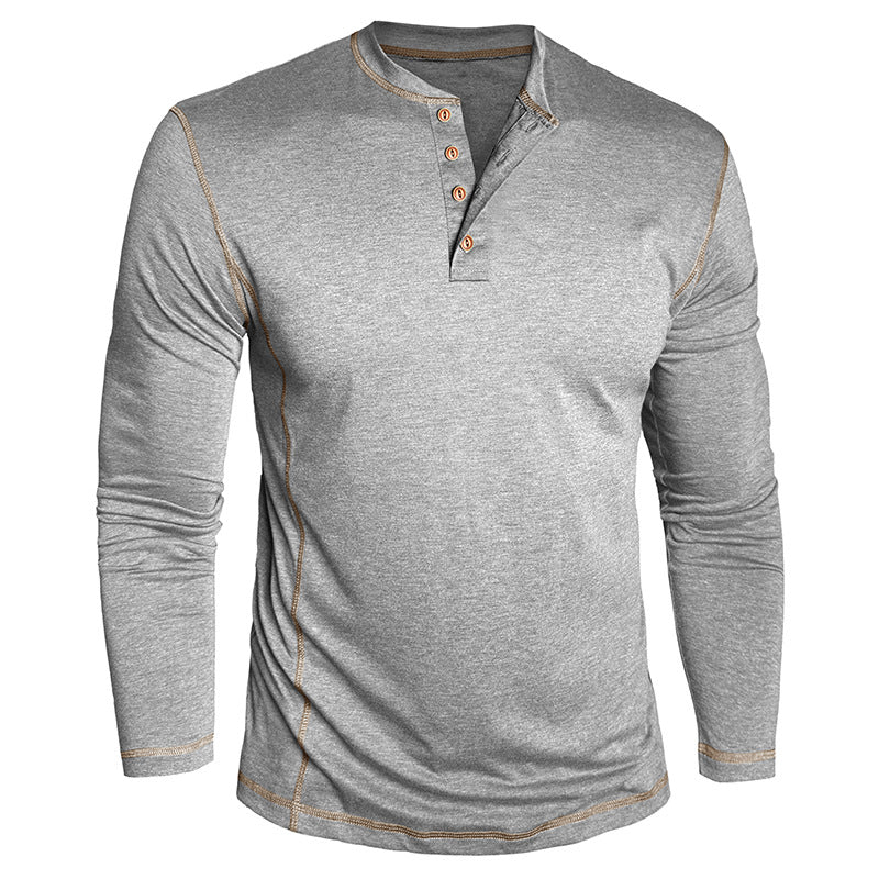 Herren Elegantes Langarmshirt mit Knopfleiste Echoarchiv